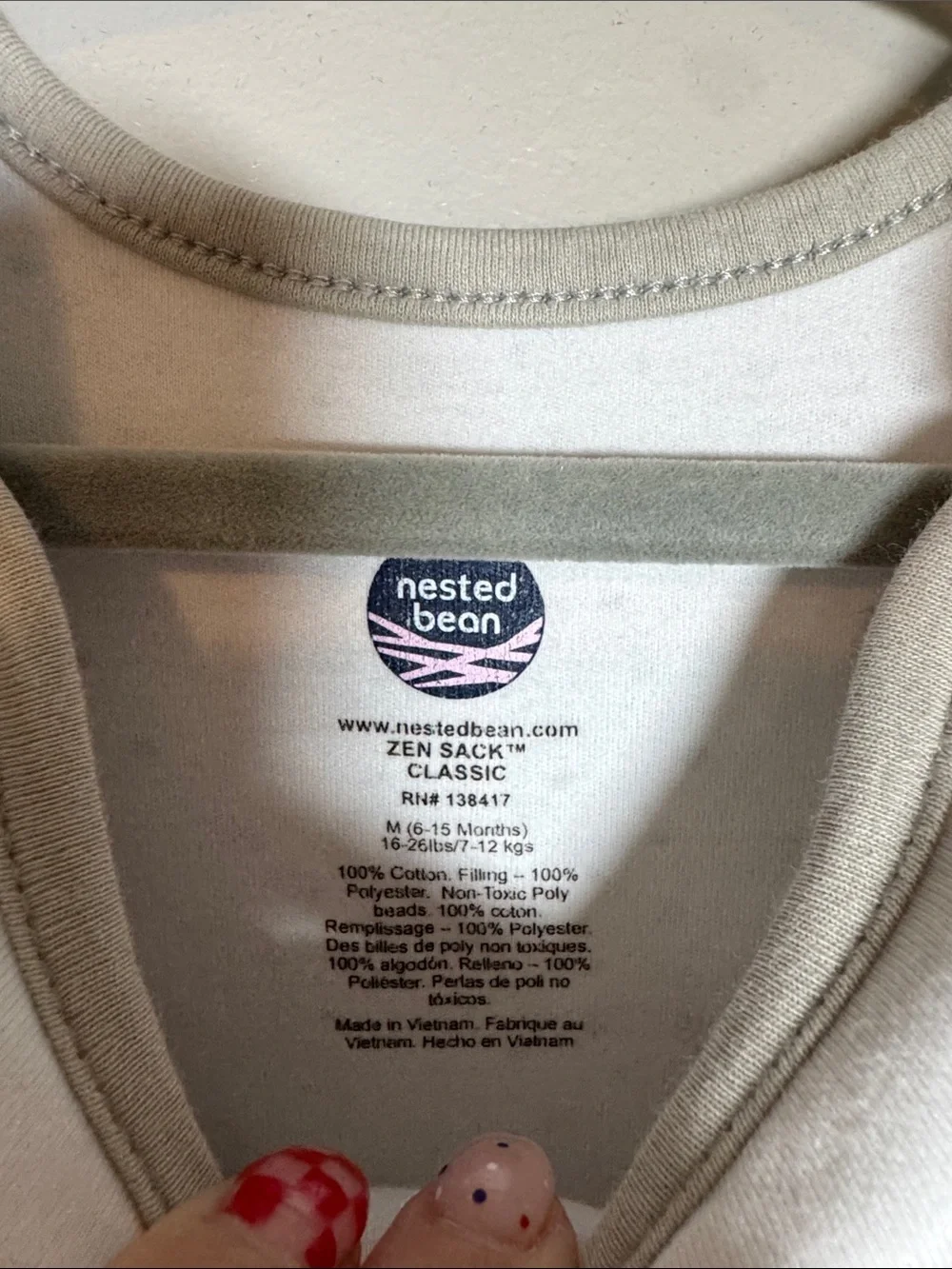 Nested Bean Zen Sack Classic Size Medium 6-15 months